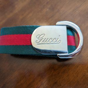 Gucci Green Fabric Web Buckle Belt
